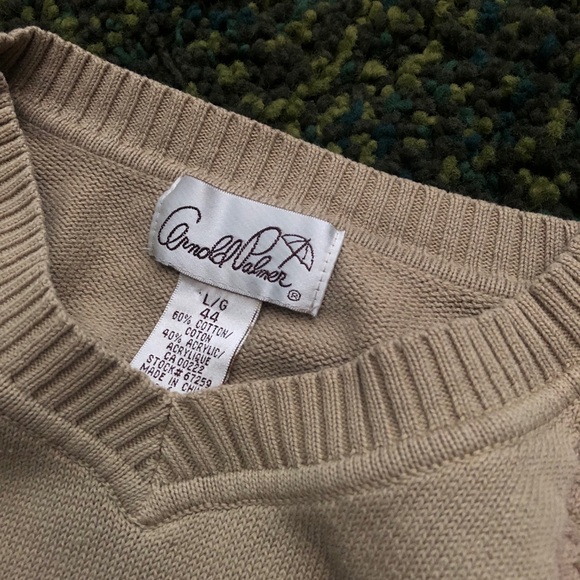 Arnold Palmer Vintage Patterned V Neck Sweater (L) - Picture 2 of 6